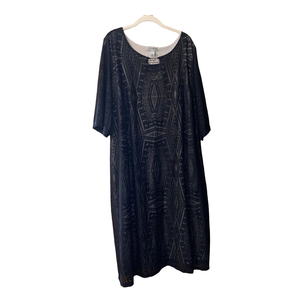 Catherine’s Plus Size 3X Lined Black Lace Dress